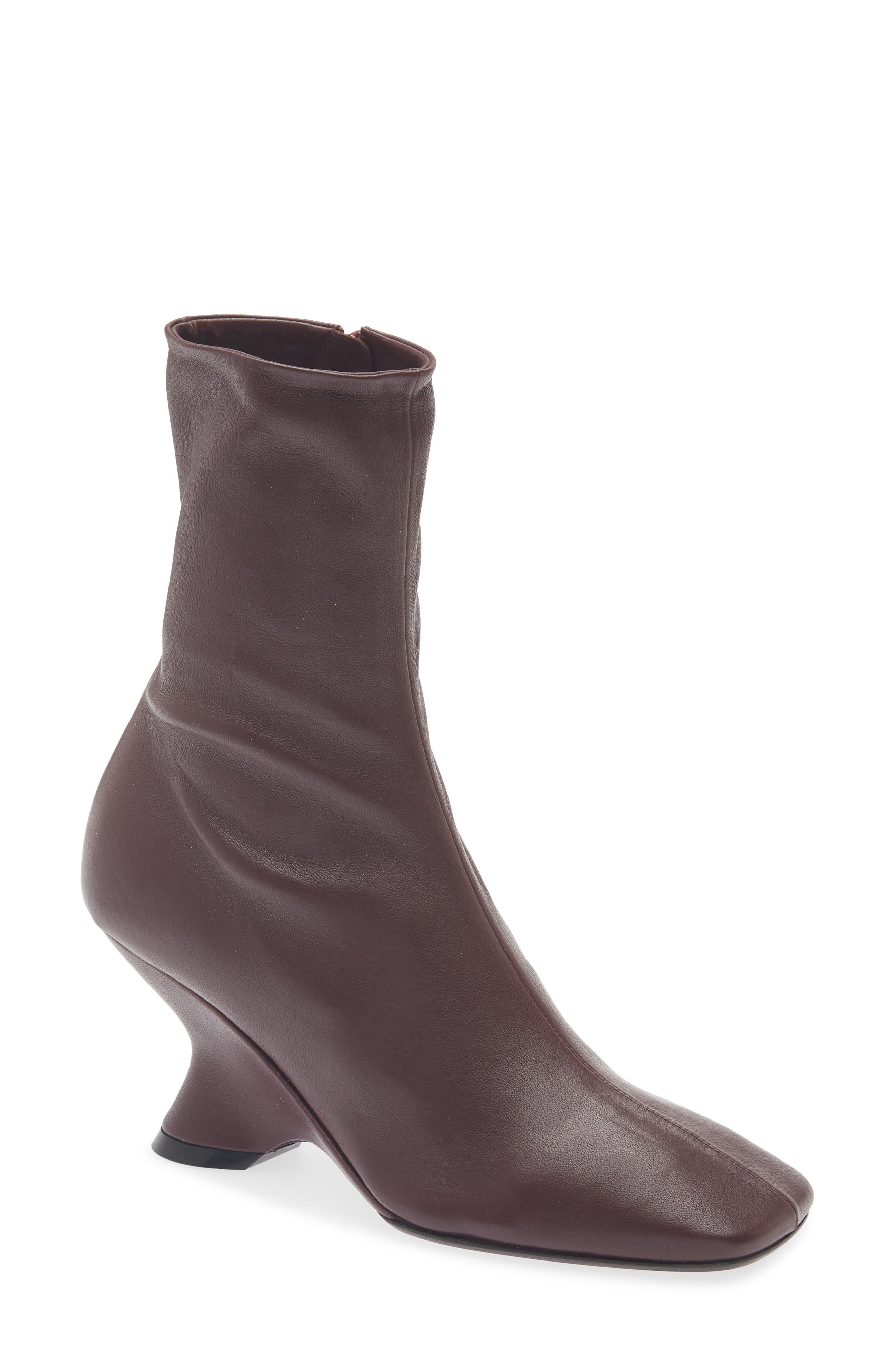 Dented Wedge Bootie, Main, color, 359 BORDEAUX