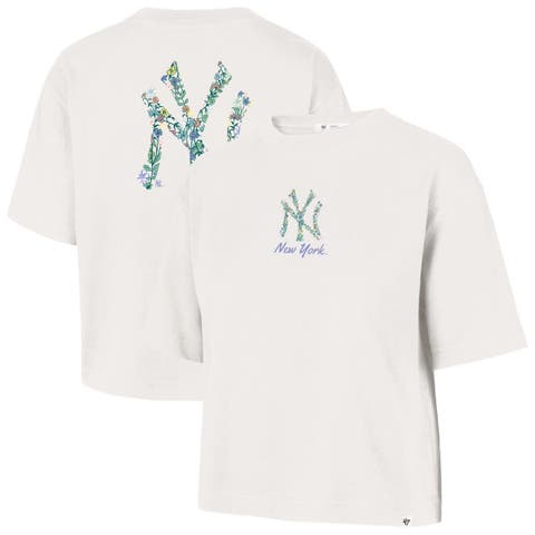 Women's '47  Natural New York Yankees Full Bloom Cropped T-Shirt