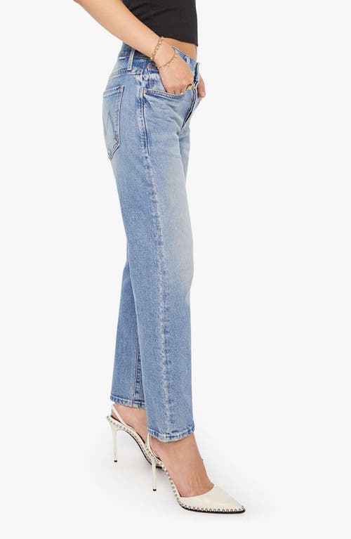 Mother Petites The Lil Mid Rise Hiker Hover Fight For Your Right Jeans In Blue