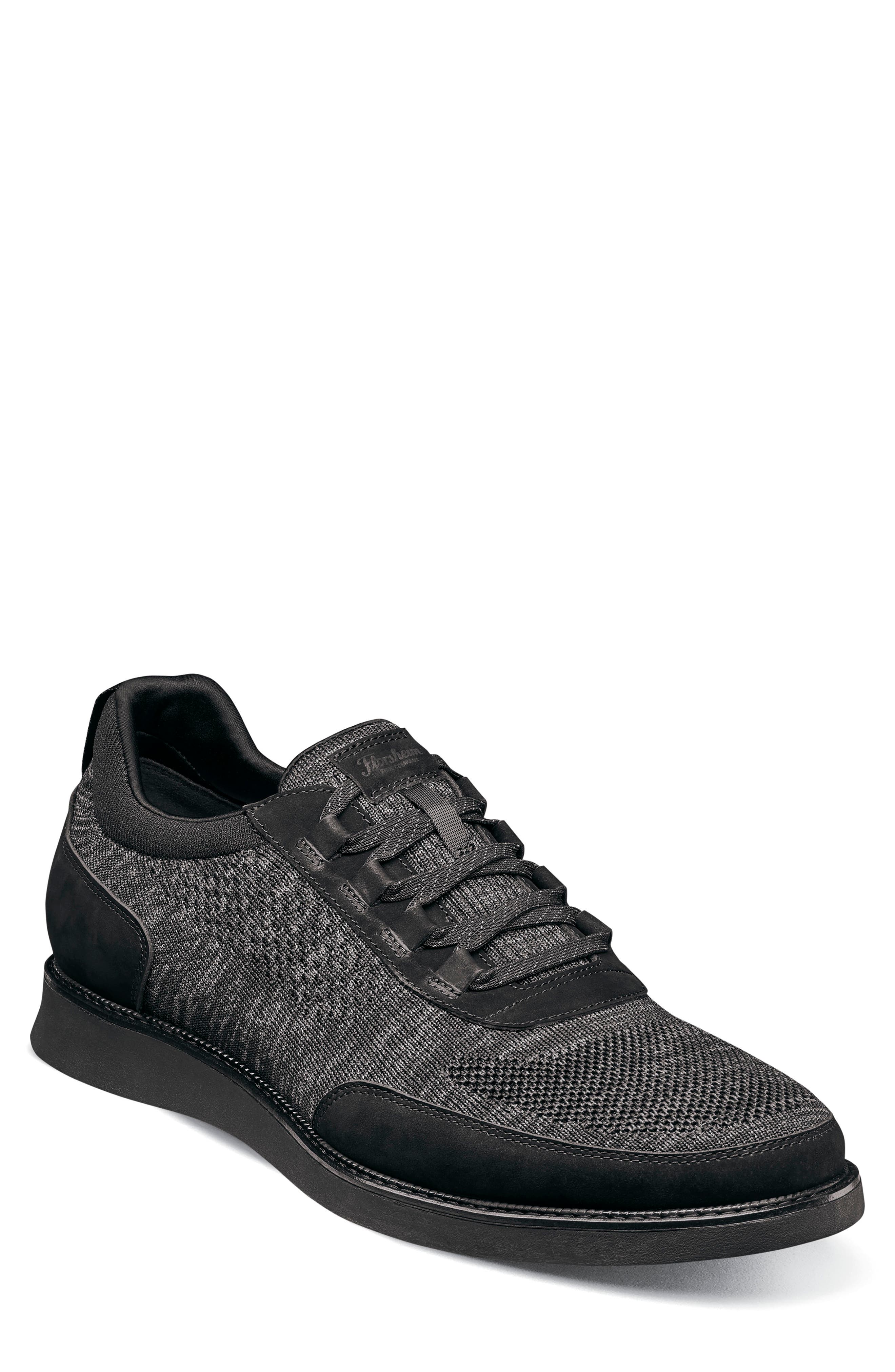 Florsheim Launch Elastic Lace Knit Sneaker, Main, color, Black