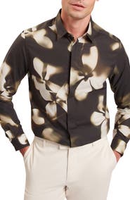 Ted Baker Wrenin Photographic Floral Print Button-Up Shirt