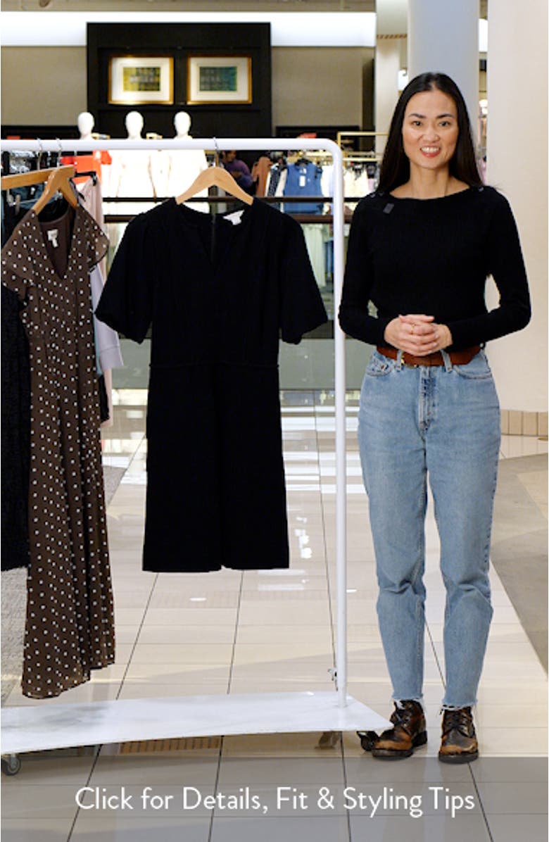 Puff Sleeve Ponte Dress, sales video thumbnail