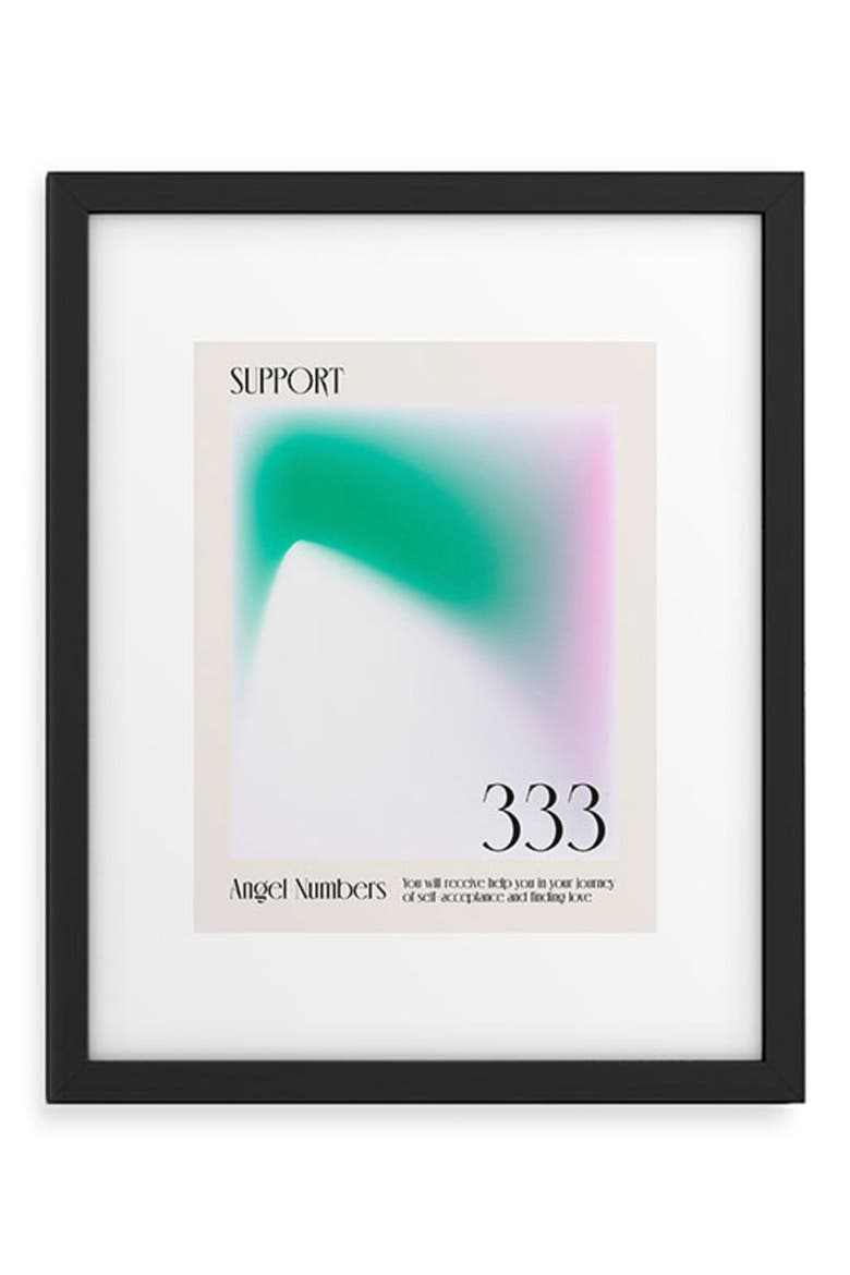 'Angel Numbers' by Mambo Art Studio Framed Wall Art, Main, color, BEIGE