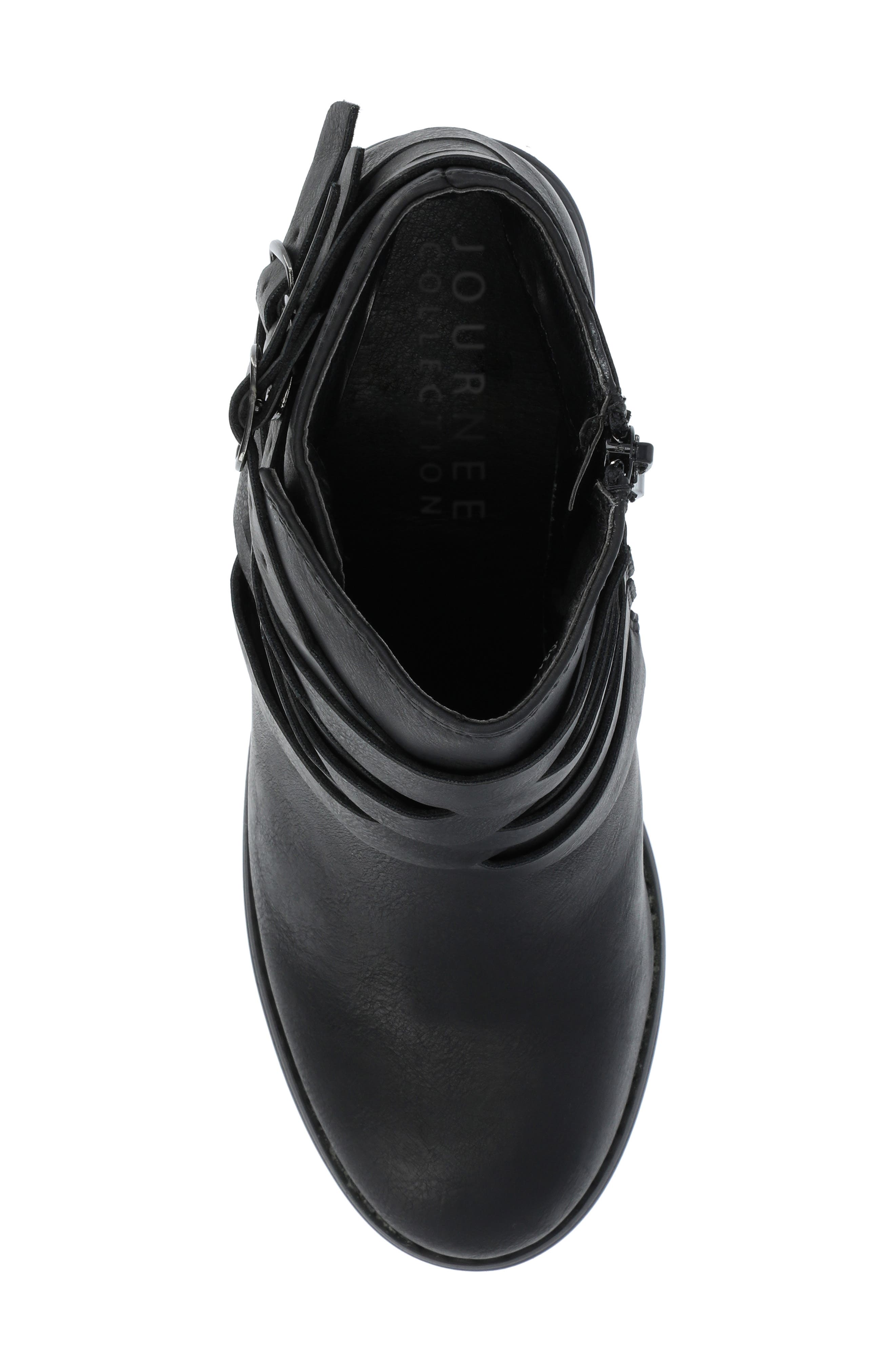 Journee Collection Strappy Ankle Bootie, Alternate, color, Black