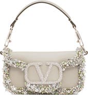 Valentino Garavani Small Jeweled Locò Leather Shoulder Bag