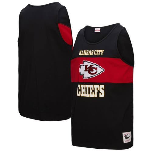 Mitchell & Ness Black Kansas City Chiefs Retro Colorblock Tank Top In Black