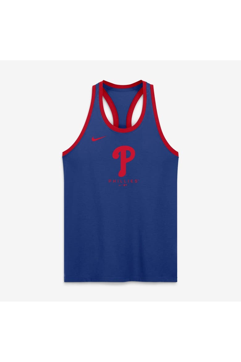 Women's Nike Royal Philadelphia Phillies Tri-Blend Dri-FIT Racerback Tank Top, Alternate, color, Royal