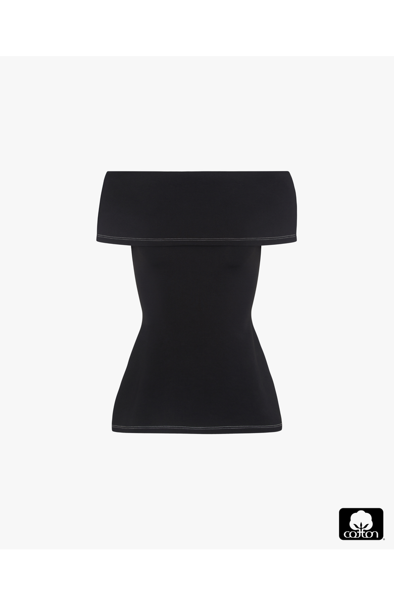 WeWoreWhat Off Shoulder Fold Over Top, Alternate, color, Black