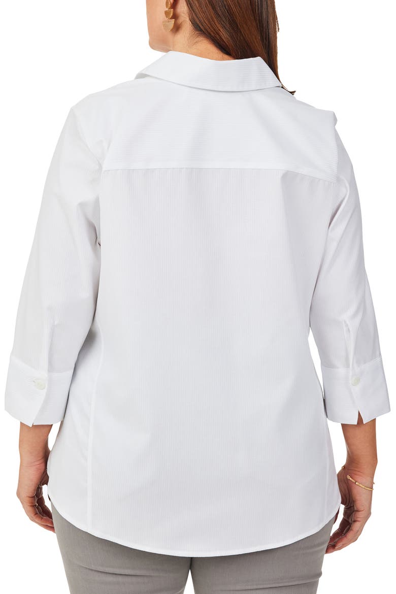 Paityn Stripe Non-Iron Cotton Shirt, Alternate, color, WHITE