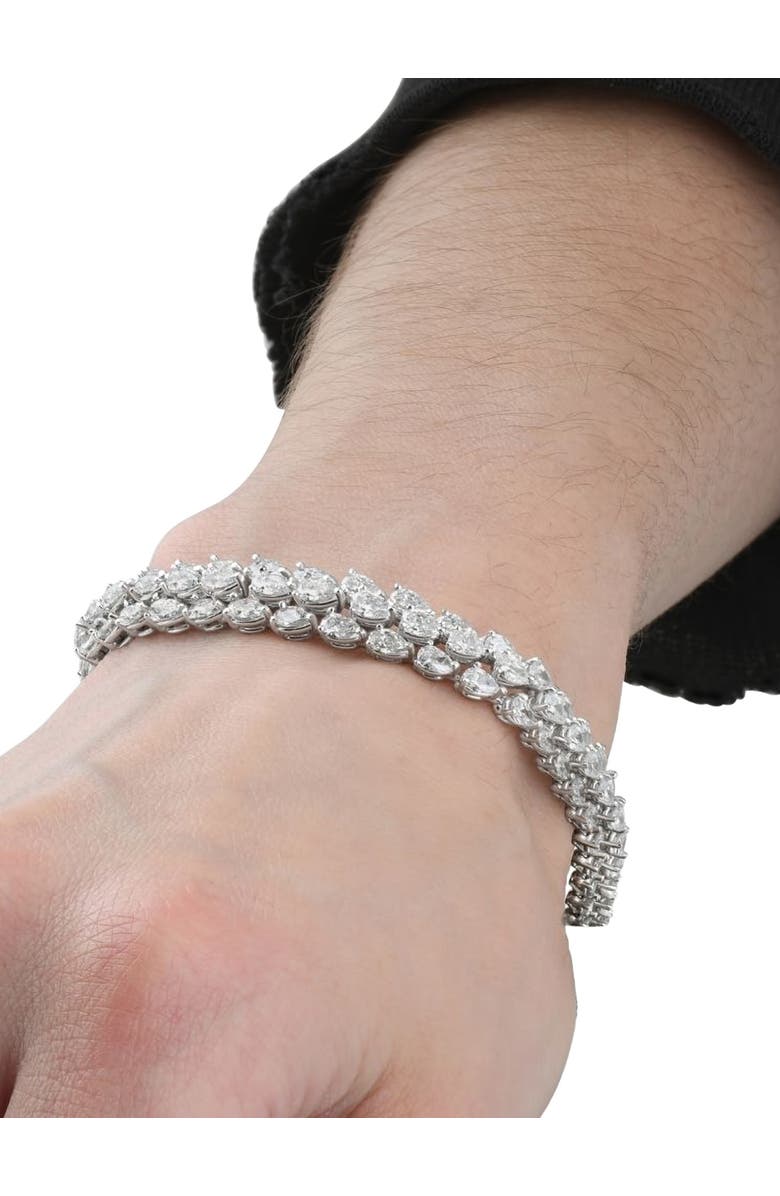 Bliss Diamond 10.04 Ct Pear Diamond 18k Gold 20.86grams 6mm Tennis Bracelet 7" Lab Grown, Alternate, color,