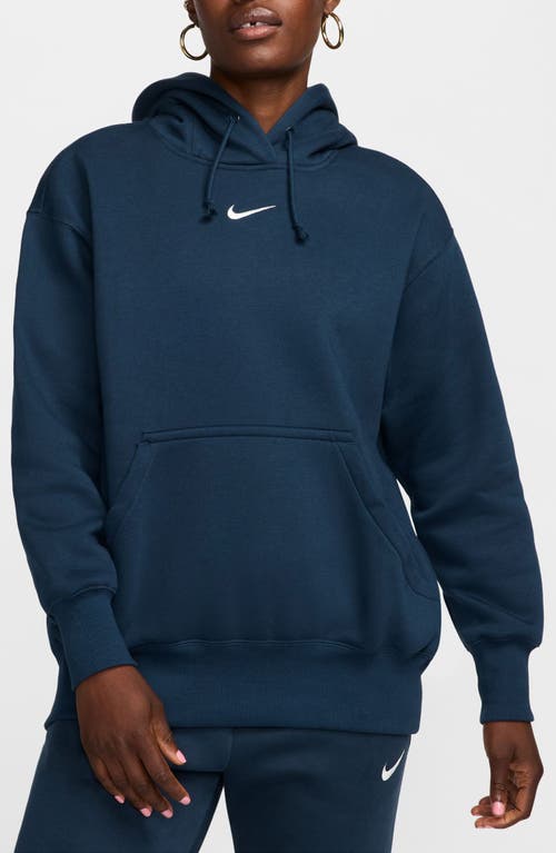 Nike Women's  Sportswear Phoenix Fleece Oversized Pullover Hoodie In Armory Navy/sail