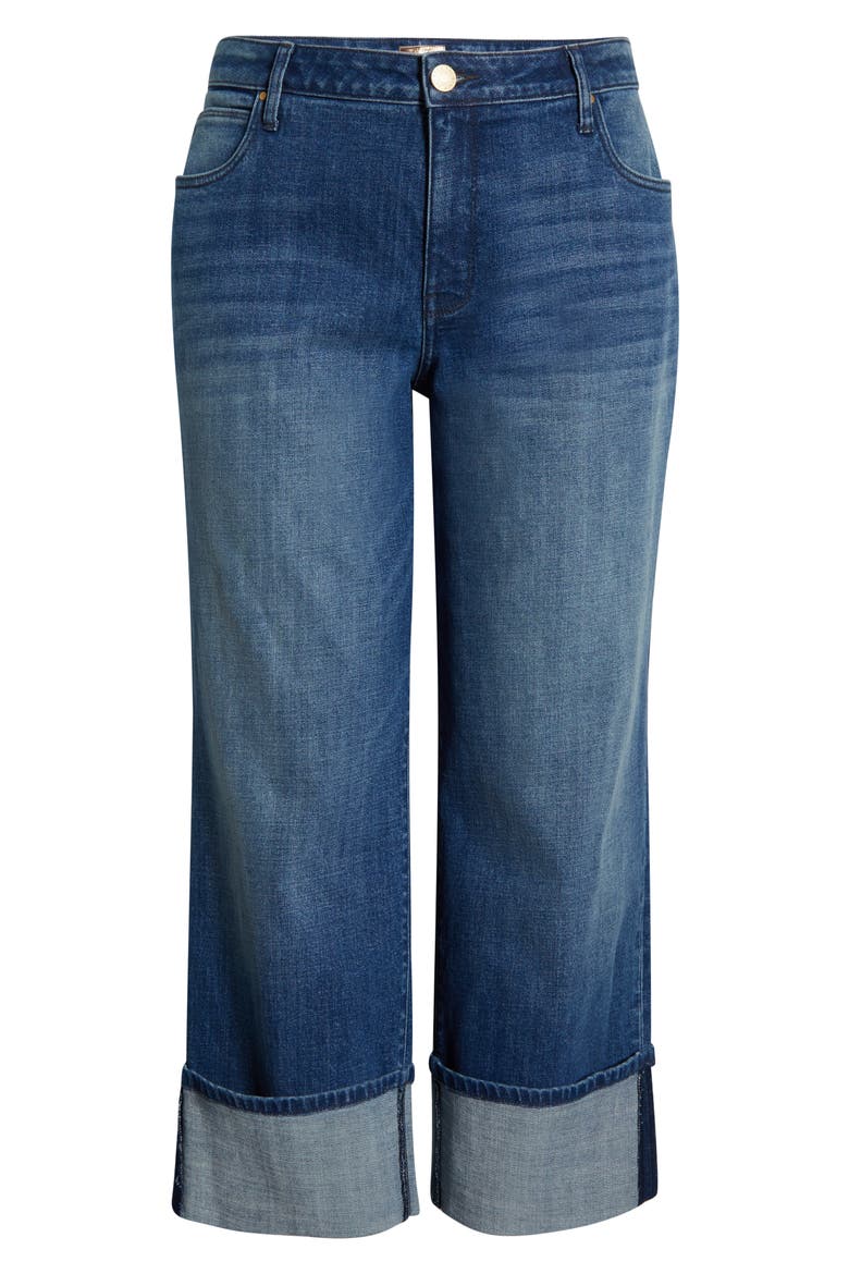 Sienna Cuffed High Waist Wide Leg Jeans, Alternate, color, HALLOWED
