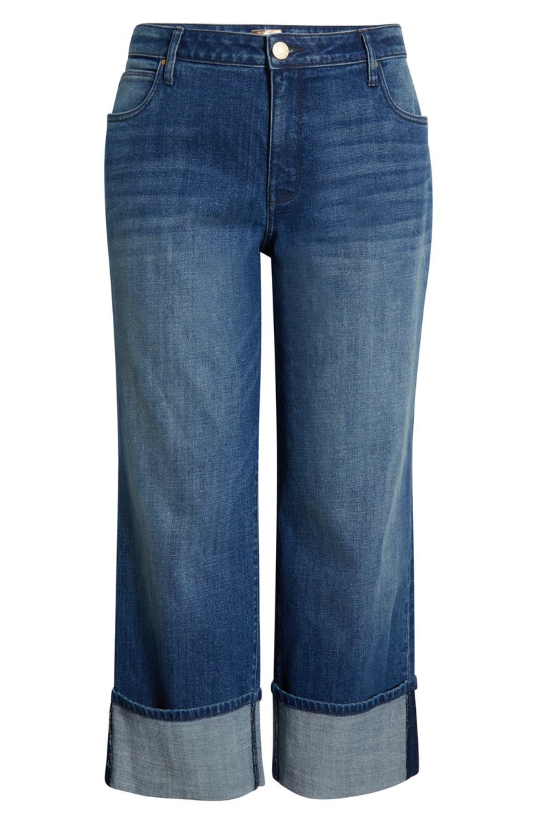 KUT from the Kloth Sienna Cuffed High Waist Wide Leg Jeans, Alternate, color, Hallowed