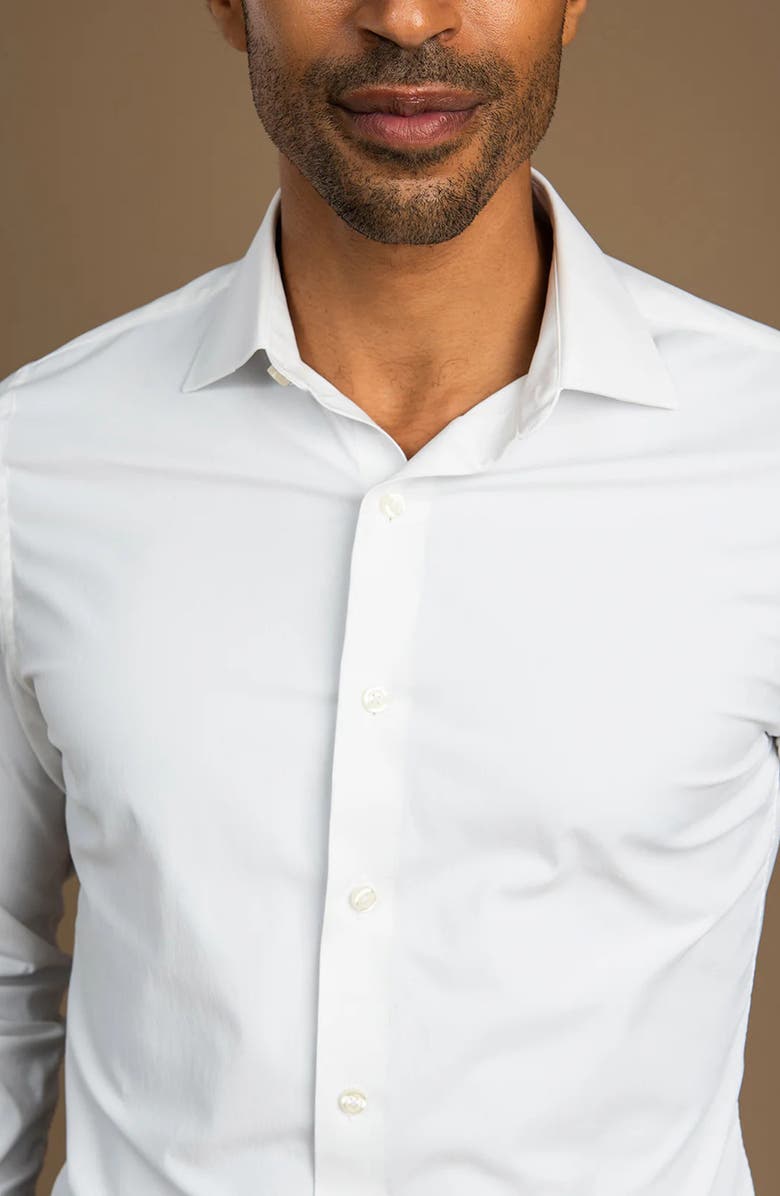 Stantt Contemporary Fit Performance Twill Dress Shirt, Alternate, color, White