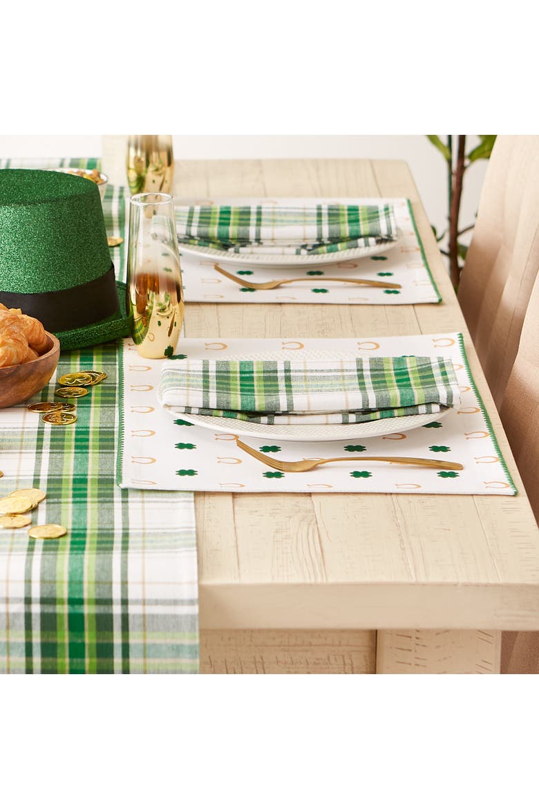 Clover Horseshoe Printed Placemat Set/4, Alternate, color, Clover Horseshoe