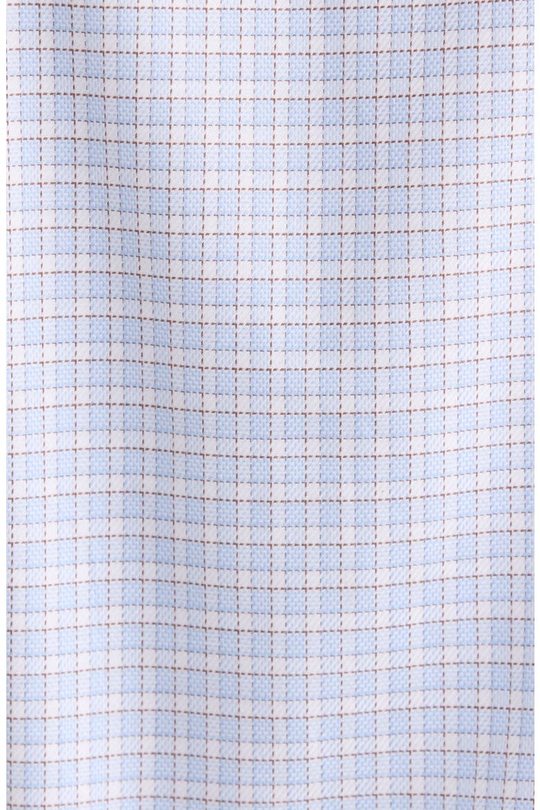Trim Fit Check Premium Non Iron Cotton Button-Up Shirt, Alternate, color, BLUE PINE RIDGE GRID