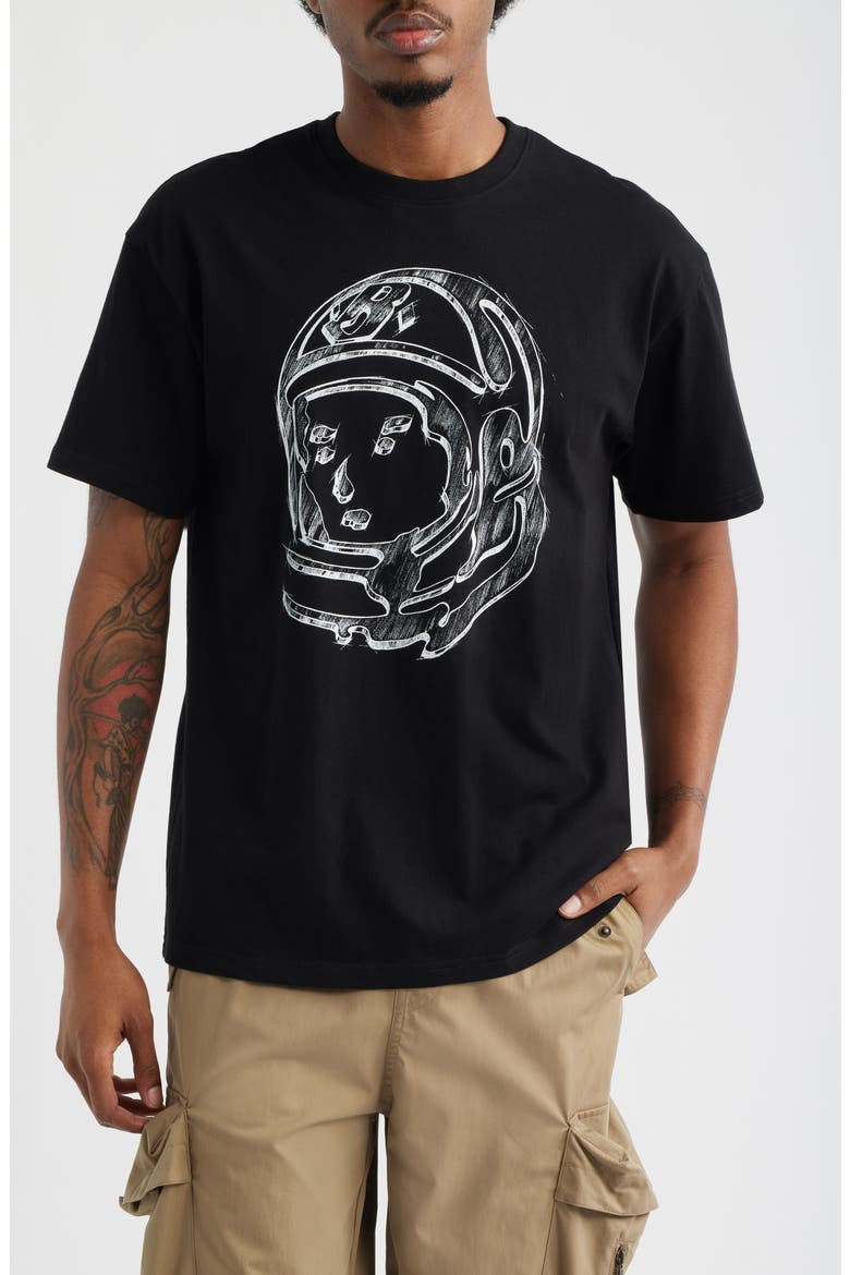 Helmet Sketch Graphic T-Shirt, Main, color, BLACK