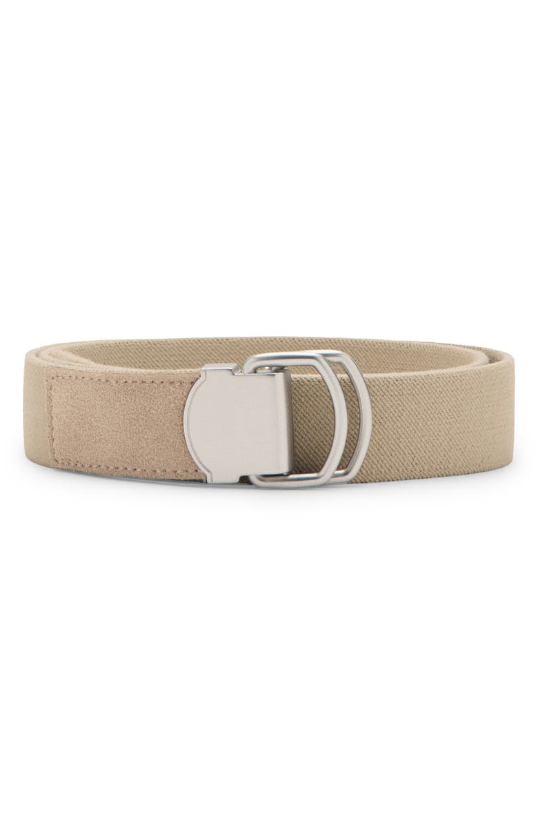 MANGO Mixed Media Belt, Main, color, Beige