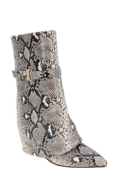 bcbg Rinzy Wedge Boot in Natural Snake 