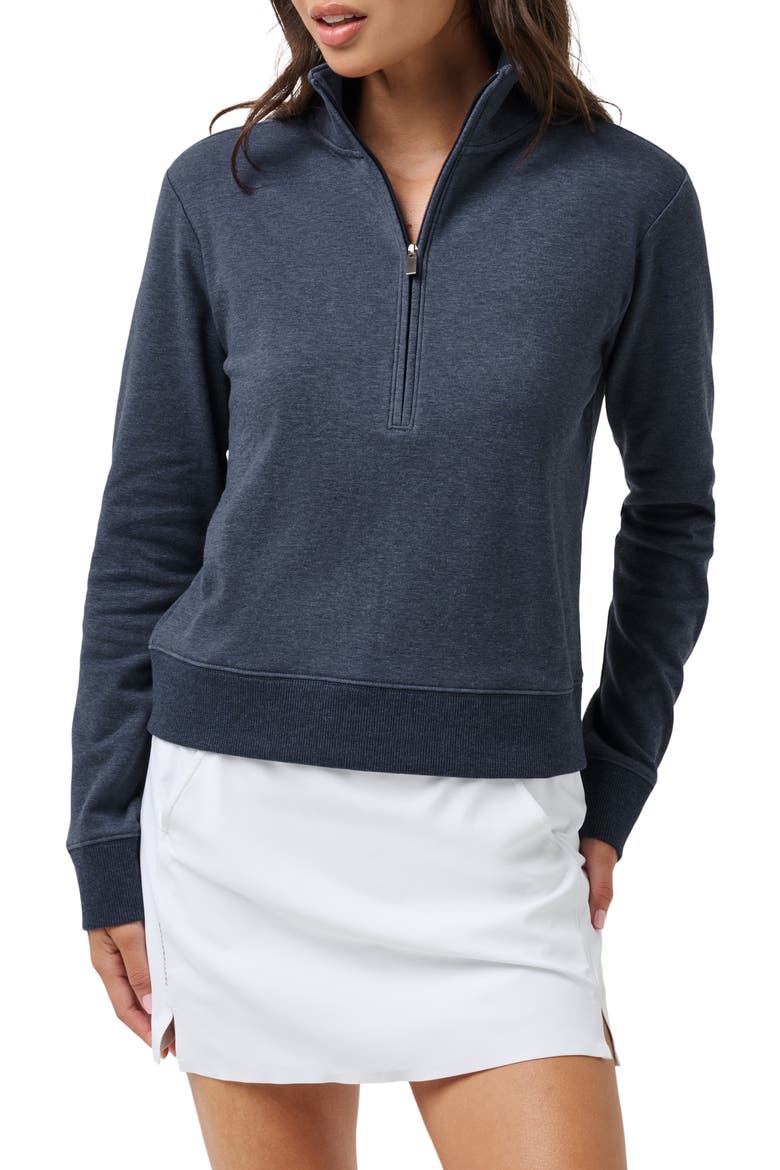 Cloud Half Zip Pullover, Main, color, HEATHER NAVY BLAZER