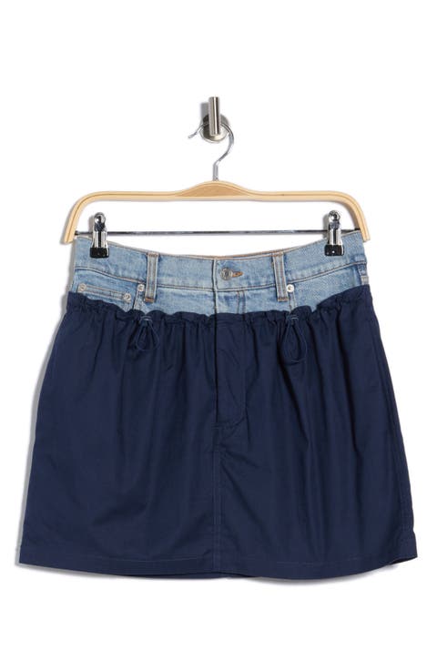 Hampton Mixed Media Miniskirt