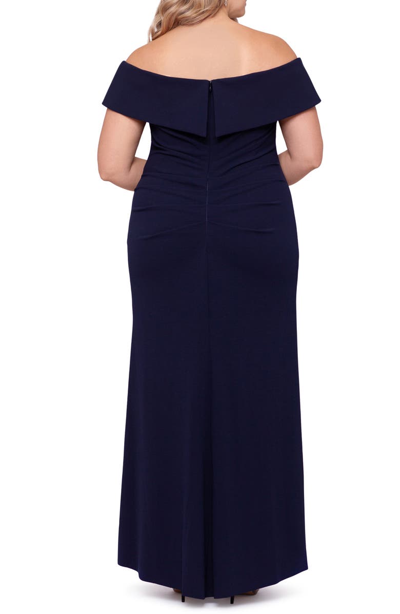 Xscape Evenings Xscape Off the Shoulder Scuba Gown, Alternate, color, 