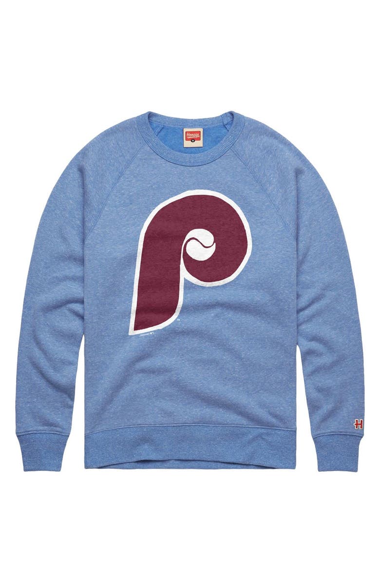 Homage Men's Homage  Light Blue Philadelphia Phillies Cooperstown Collection Raglan Tri-Blend Sweatshirt, Main, color, Light Blue