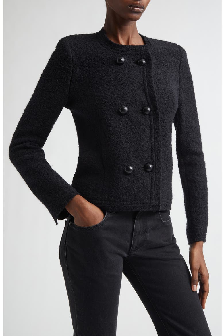 Suely Wool & Alpaca Blend Bouclé Jacket, Main, color, BLACK