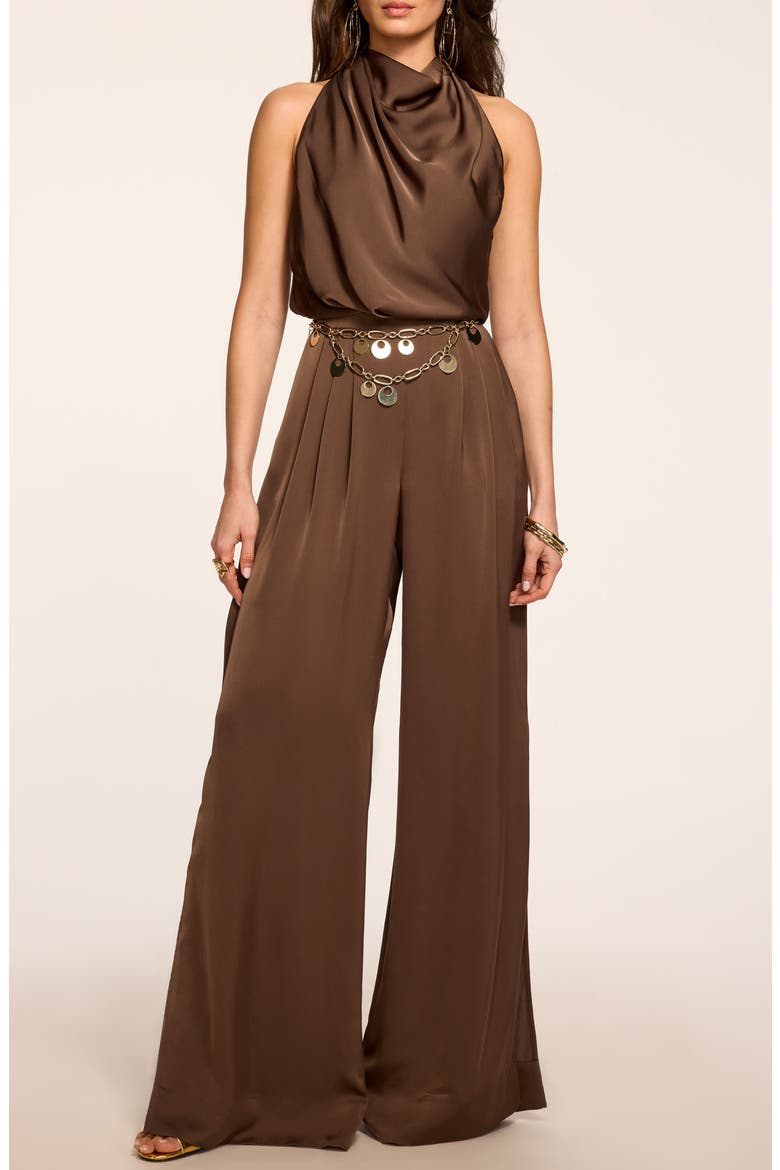 Zahara Halter Jumpsuit, Main, color, SEPIA