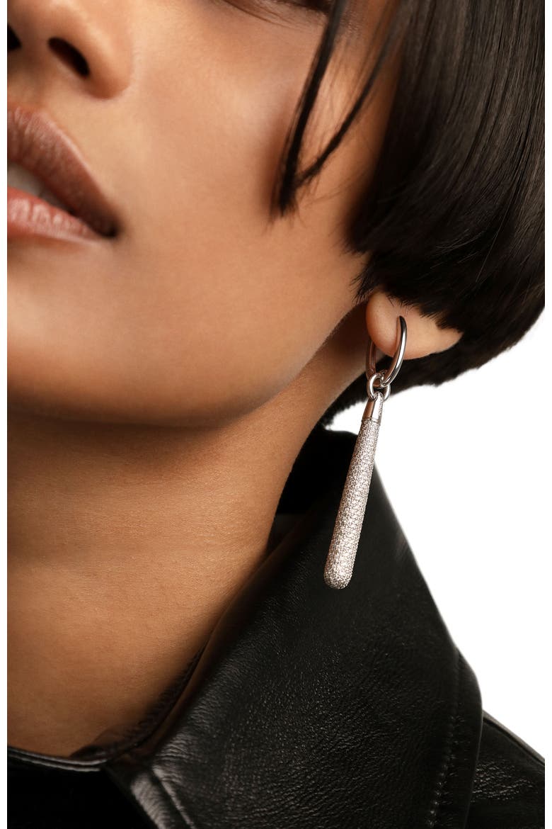 Pavé Supreme Jupiter Single Hoop, Alternate, color, Silver