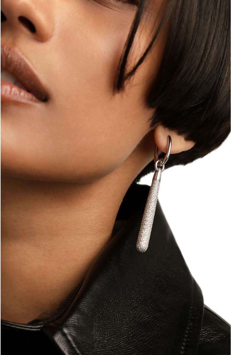 PDPAOLA Pavé Supreme Jupiter Single Hoop, Alternate, color, Silver