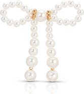 Ettika Faux Pearl Bow Brooch