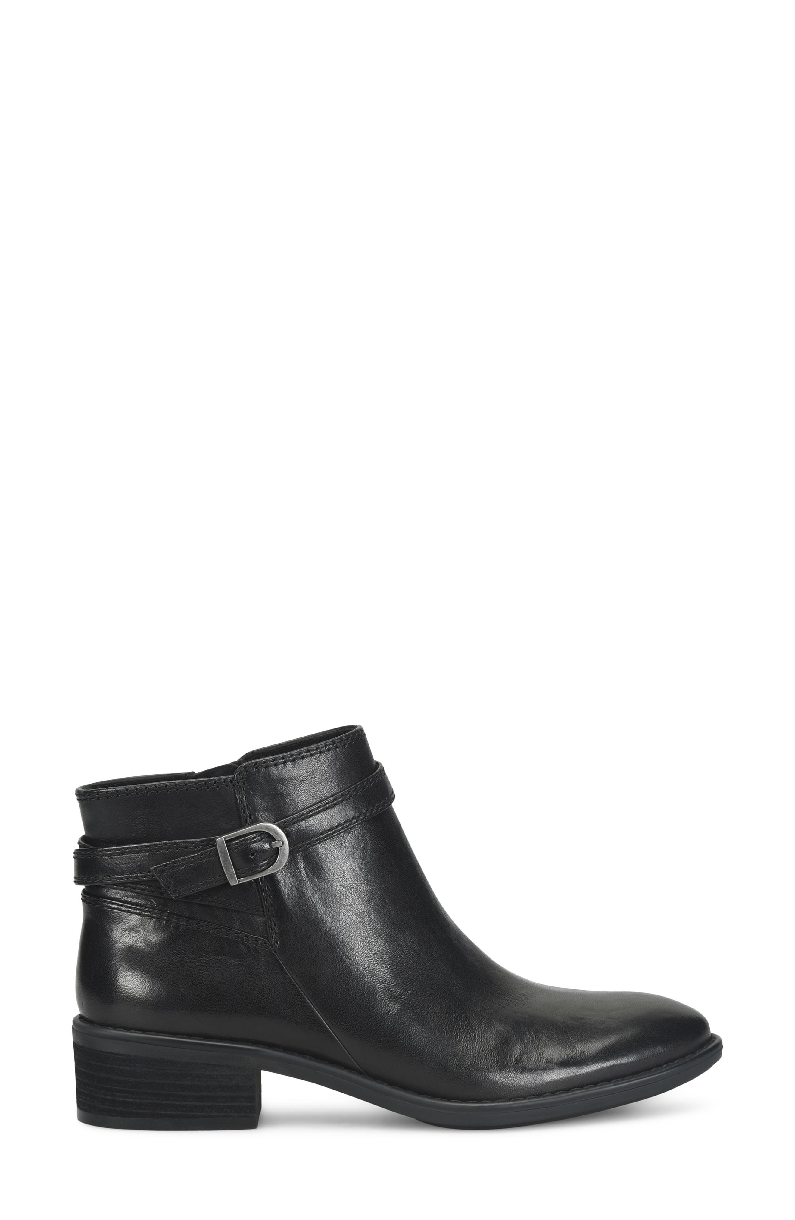 Cherryl Leather Bootie, Alternate, color, BLACK