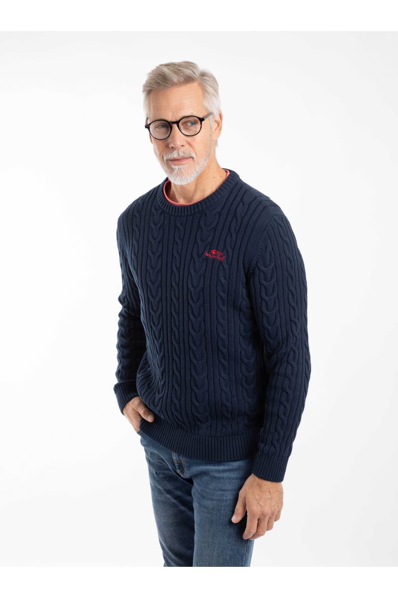 Griffen Cable Knit Jumper, Main, color, Navy