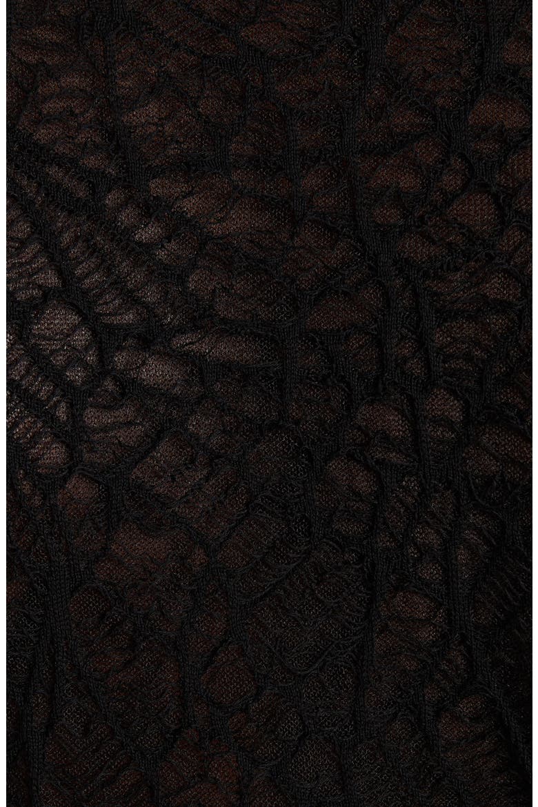 Spider Lace Cotton & Silk Jacquard Sweater, Alternate, color, BLACK