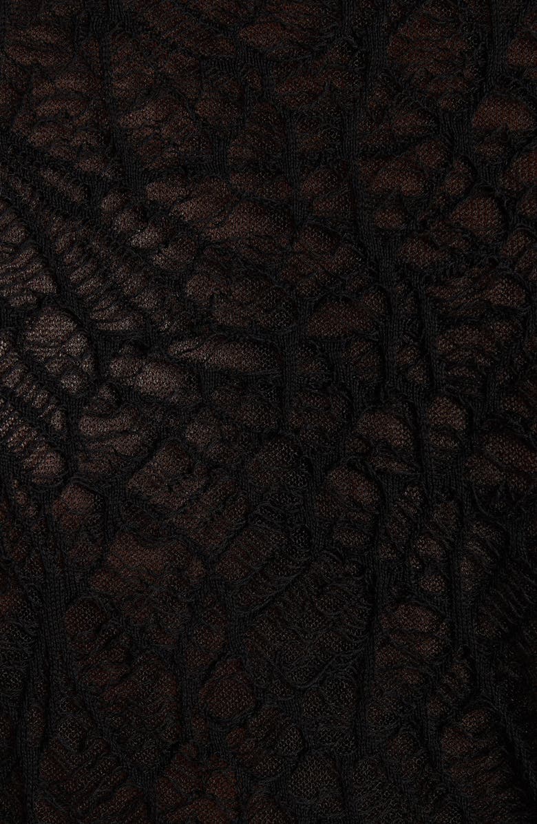 McQueen Spider Lace Cotton & Silk Jacquard Sweater, Alternate, color, Black