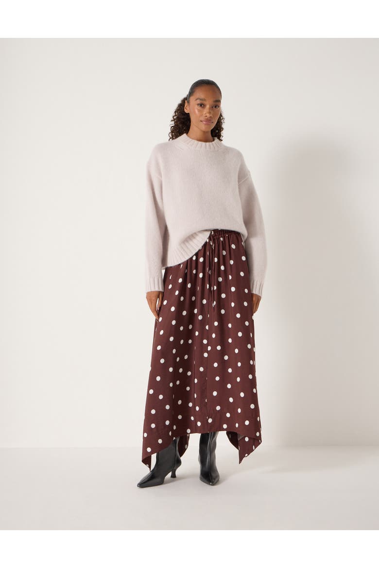 Air Flow Hanky Hem Skirt, Alternate, color, Polka Dot Brown