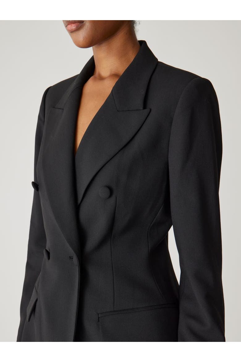 Calvary Twill Double Breasted Blazer, Alternate, color, BLACK