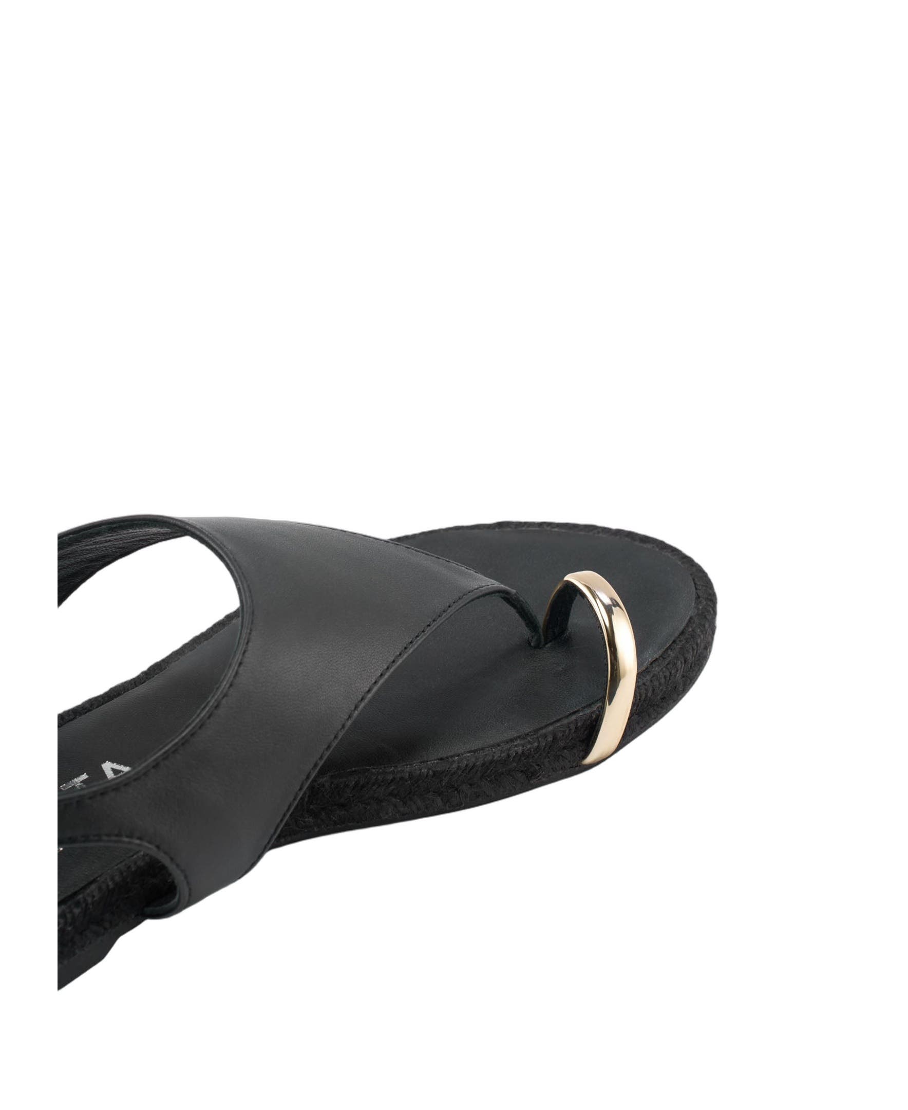 Delmar Leather Sandal Flats, Alternate, color, Black