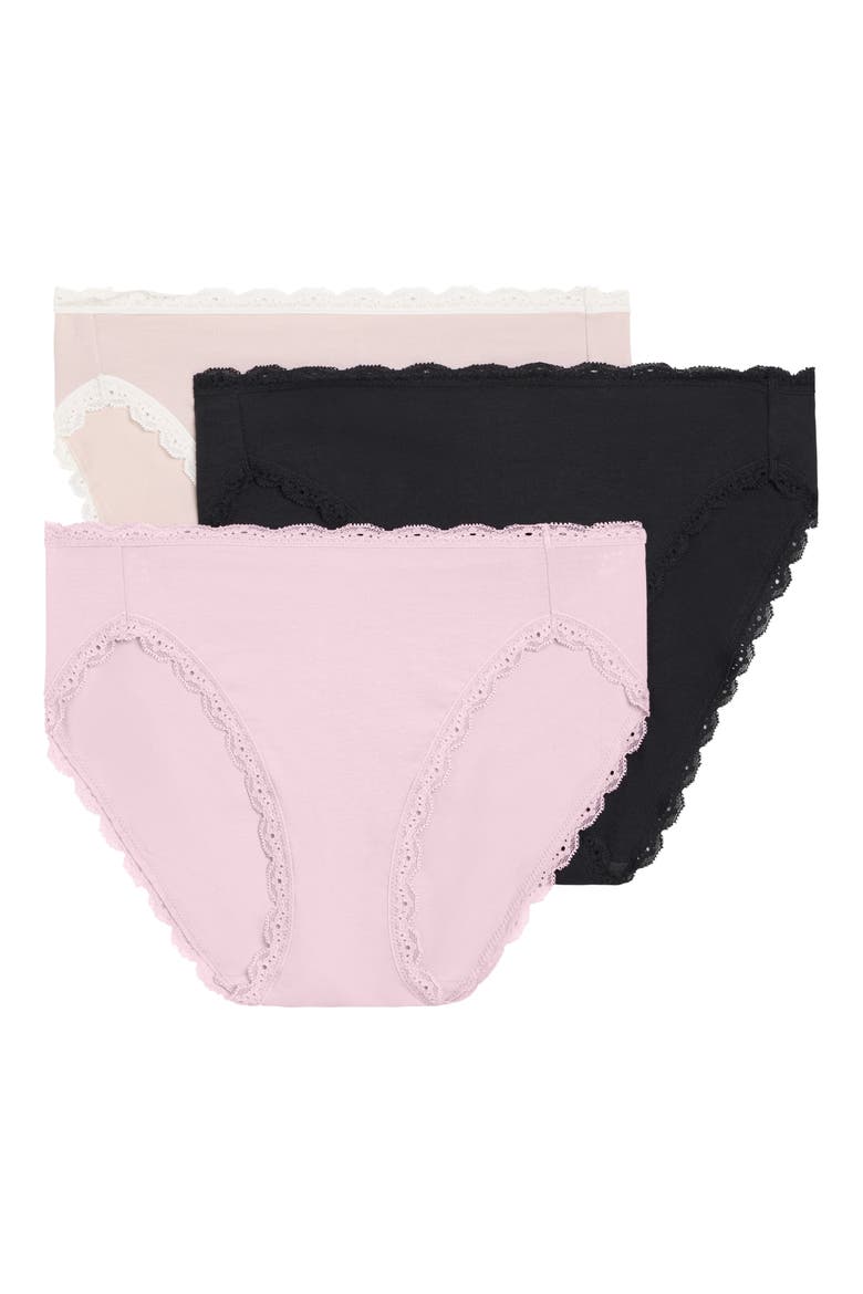 Inspired Eyelet Trim High Cut Briefs, Main, color, DUSK PINK