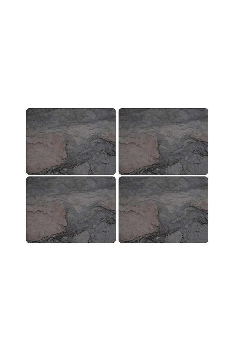 Midnight Slate Set of 4 Cork Back Placemats, Main, color, Slate