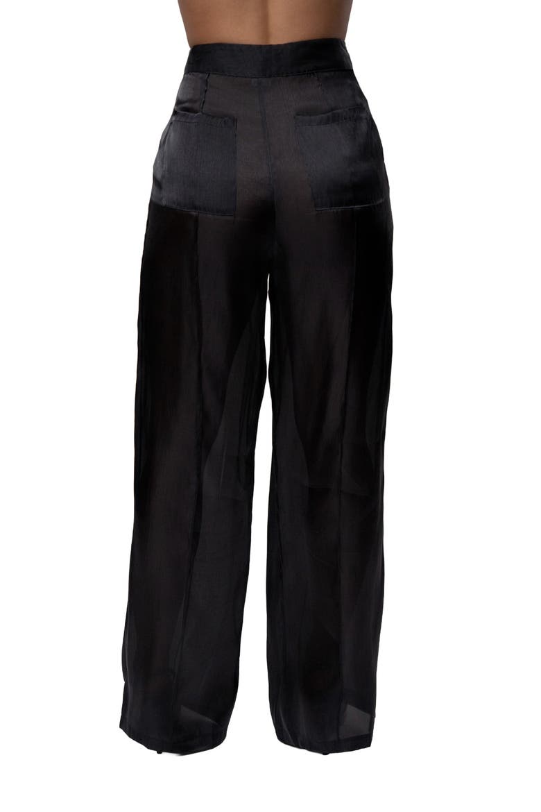 Resort Glow Organza Pants, Alternate, color, Black