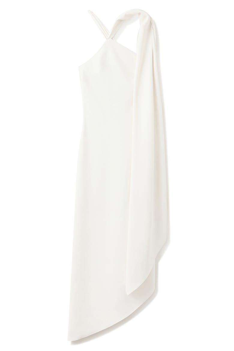 Asymmetric One-Shoulder Maxi Dress with Scarf, Alternate, color, ECRU