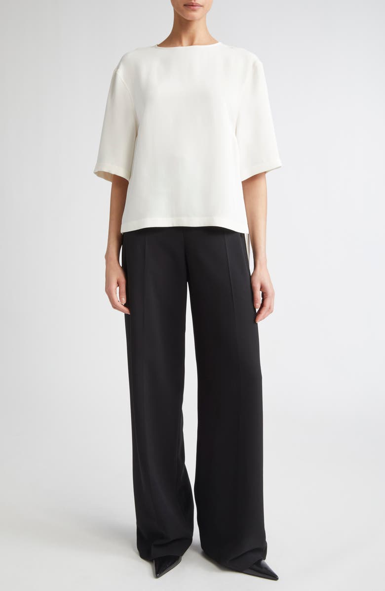 FFORME India Boxy Silk T-Shirt, Alternate, color, Off White