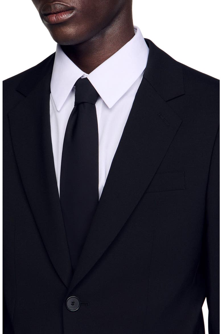 Virgin wool suit jacket, Alternate, color, Black
