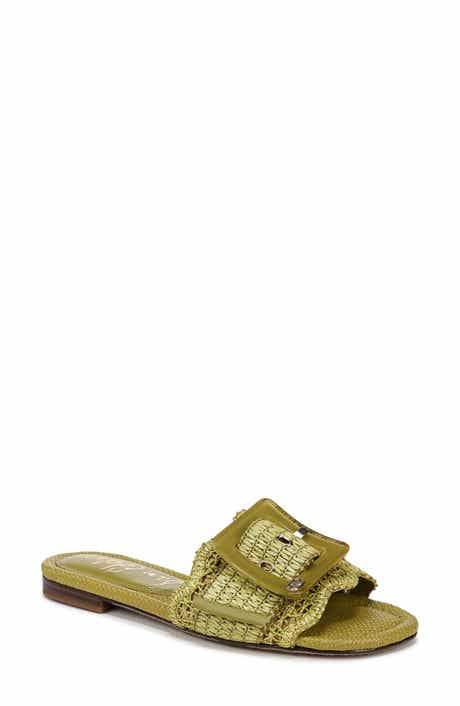 Sam Edelman Bambi Raffia Buckle Slide Sandal
