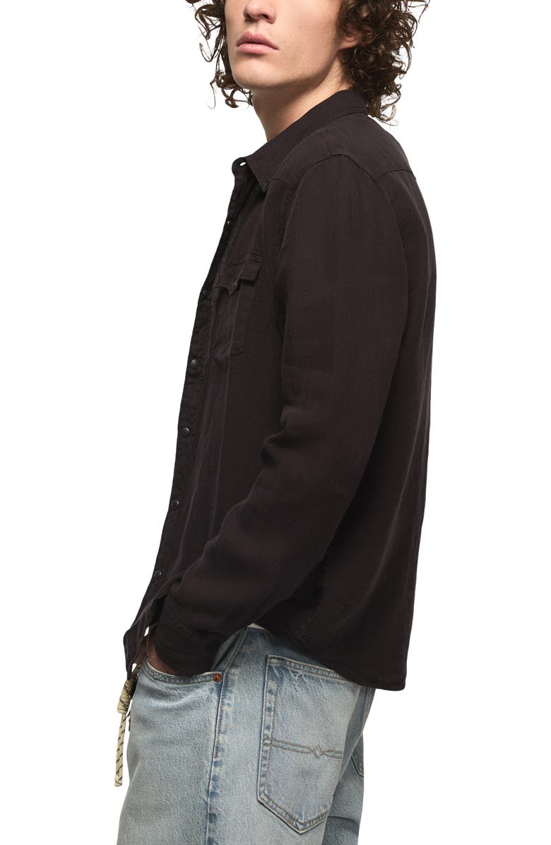 Lucky Brand Linen Snap-Up Western Shirt, Alternate, color, Phantom