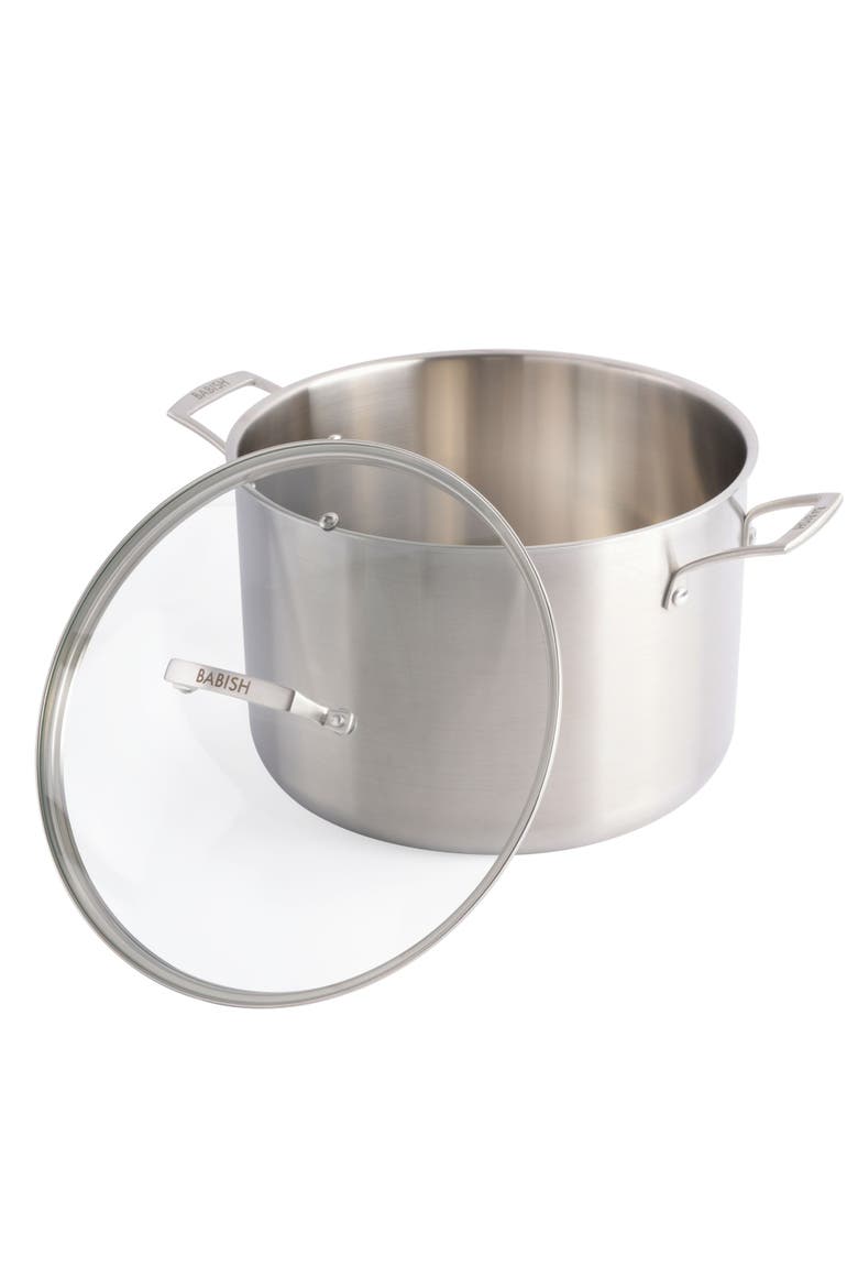 Tri Ply Stainless Steel Professional Grade 12Qt Stock Pot with Lid, Alternate, color, Stainless Steel
