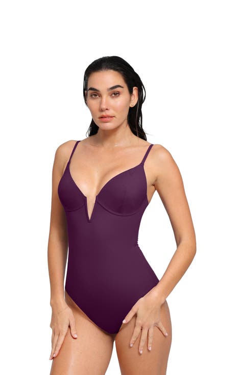 Shapewear Plunging V Slimming One-Piece Swimsuit
