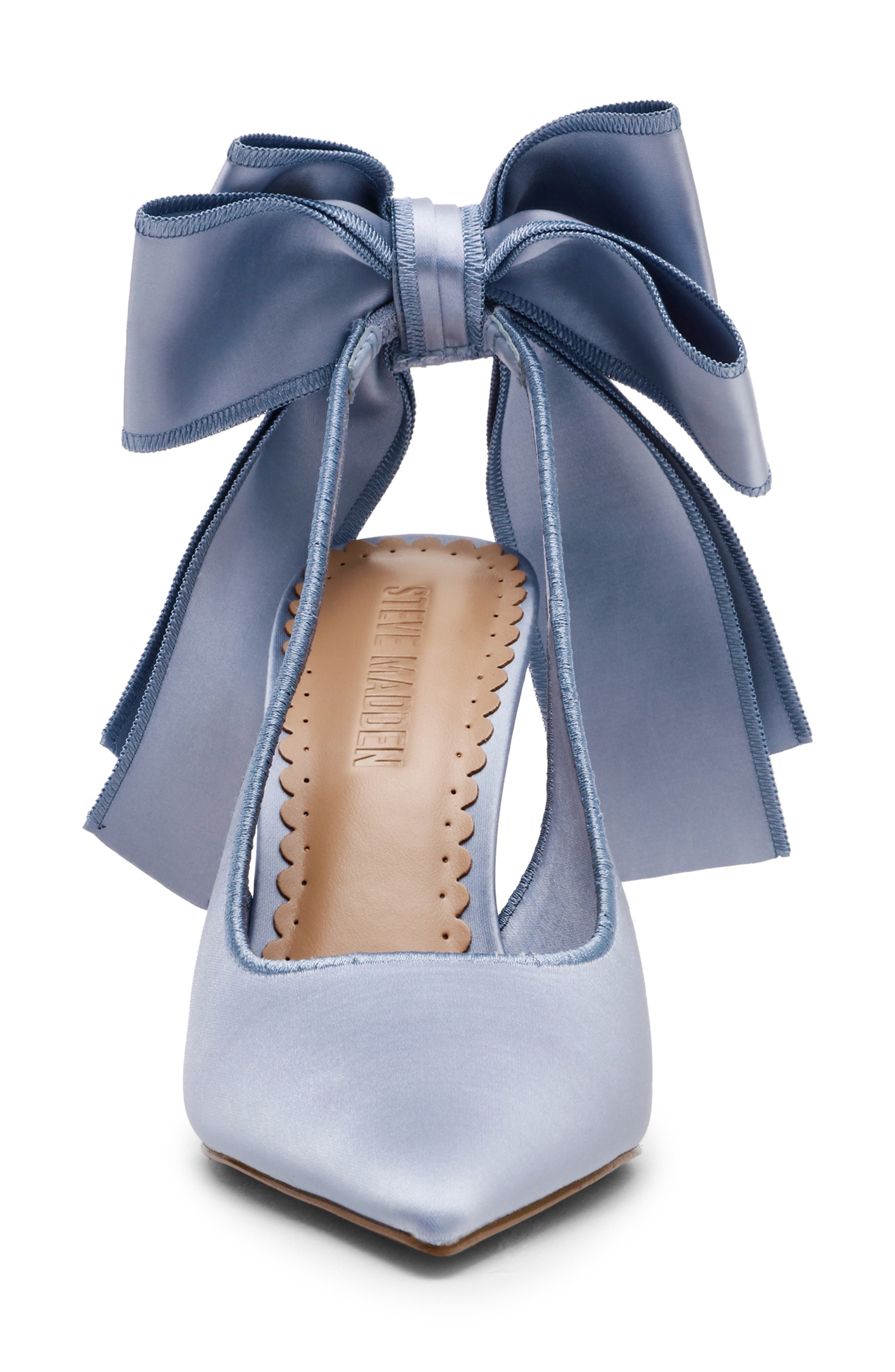 Steve Madden Teacup Slingback Pointed Toe Pump, Alternate, color, Blue Satin